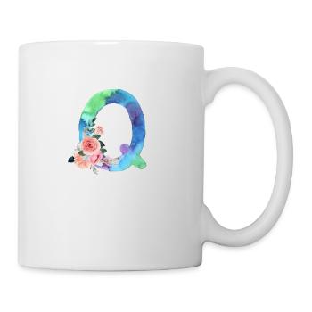 Buchstabe q Aquarell - Tasse - Weiß - Rechts