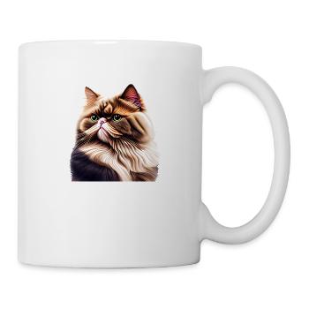 Chat persan, chat de la forêt, chat, chaton, matou - Mug blanc - blanc - Droite