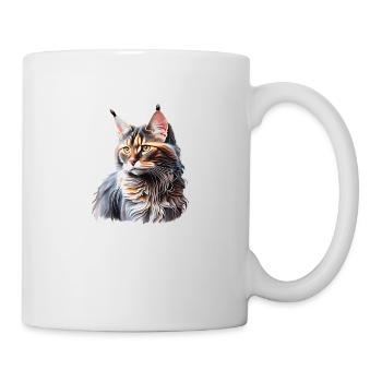 Maine Coon Cat Chat Propriétaire Chaton Chat - Mug blanc - blanc - Droite
