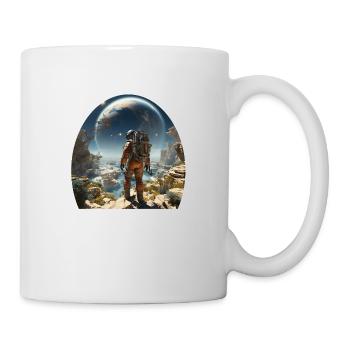 Un astronaute explore des mondes extraterrestres - Mug blanc - blanc - Droite