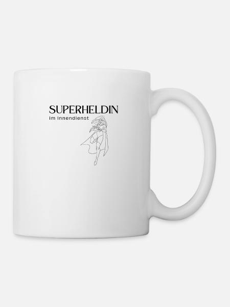 Superheldin im Innendienst - Tasse - Weiß