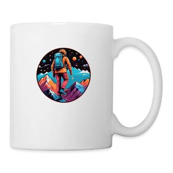 Klettern - Mond - Weltraum - Tasse - Weiß - Rechts