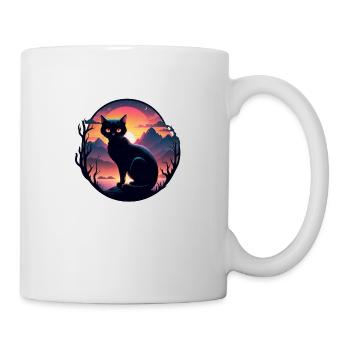 Cat Landscape and Sunset - Mug - white - Right