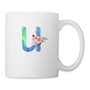 Lettre u watercolor - Mug blanc - blanc - Droite