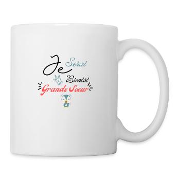 Je serai bientôt grande sœur-annonce grossesse - Mug blanc - blanc - Droite