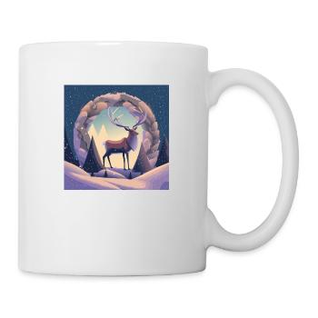 Hirsch Kranz - Tasse - Weiß - Rechts
