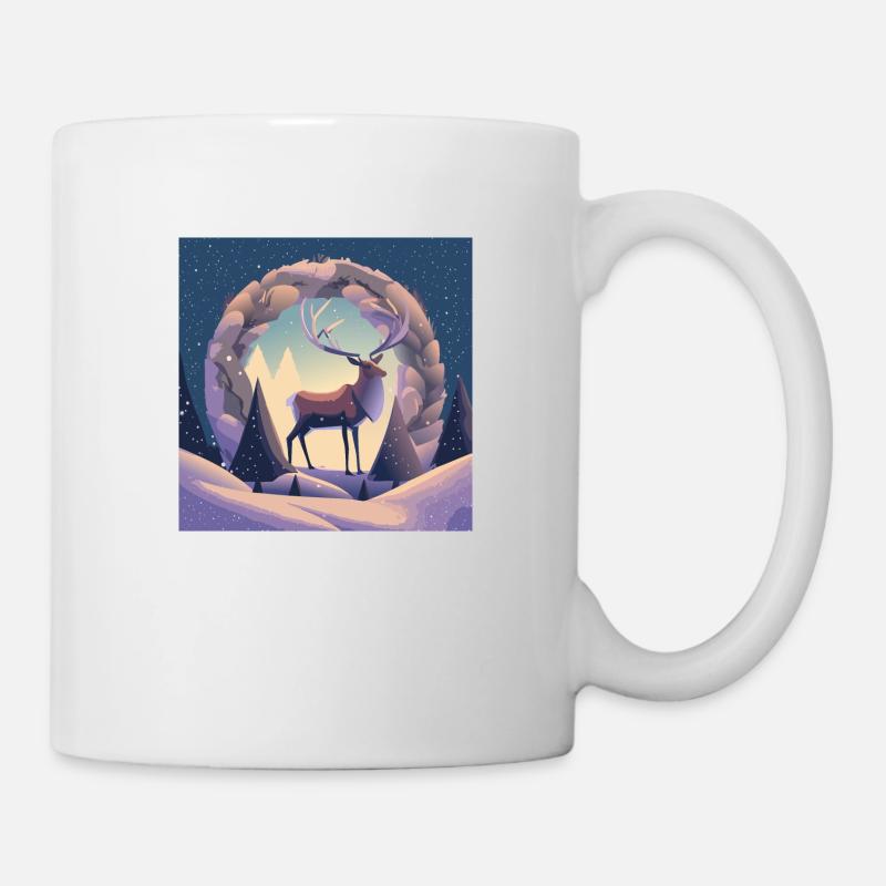 Deer wreath - Mug - white