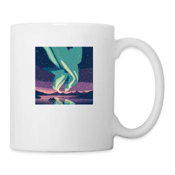 Polarlichter am Sternenhimmel - Tasse - Weiß - Rechts