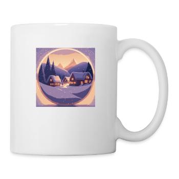 Village en boule à neige - Mug blanc - blanc - Droite