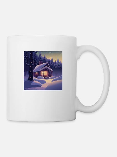Hütte im Wald - Tasse - Weiß