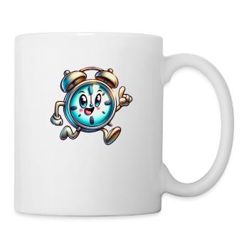 Rush Hour Alarm! Whimsical Running Clock - Mug - white - Right