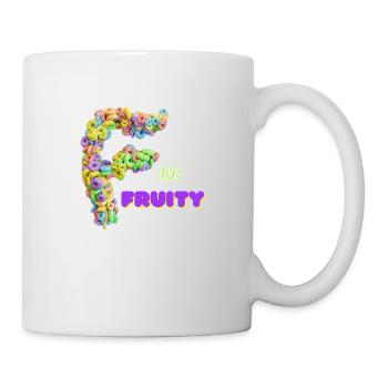 F like fruity - bunte Cornflakes - Tasse - Weiß - Rechts