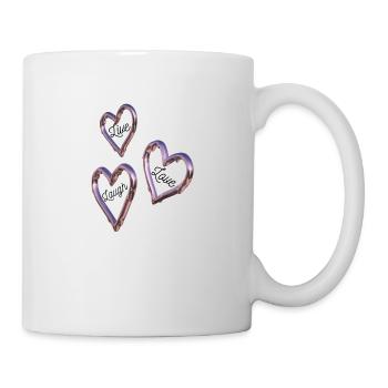 Live Love Laugh - verspiegelte Herzen - Tasse - Weiß - Rechts
