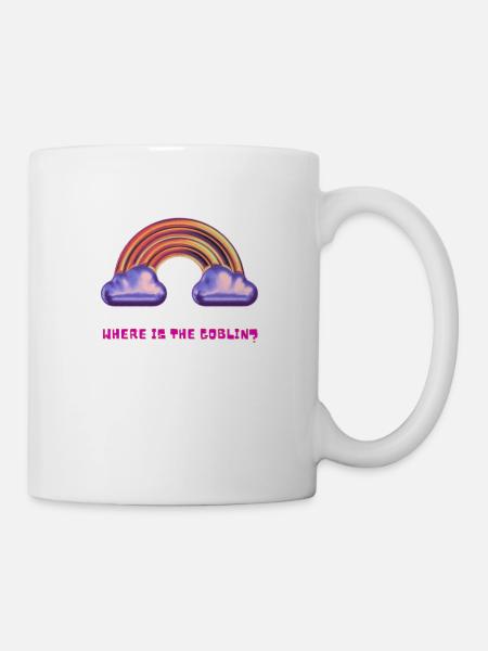 Où est le gobelin ? Arc-en-ciel métallique - Mug blanc - blanc