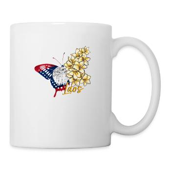 Laos Lao Laotien drapeau Temple Lao I cadeau - Mug blanc - blanc - Droite