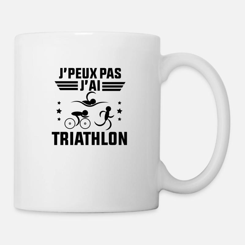 J'Peux Pas J'ai Triathlon Cadeau triathlète - Mug blanc - blanc