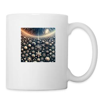 Weihnachtlicher Schneeflocken - Geschenkidee - Tasse - Weiß - Rechts