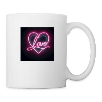 Neon Herz - Tasse - Weiß - Rechts