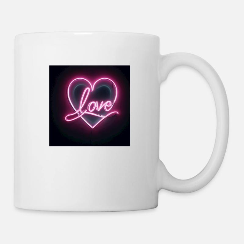 Coeur de néon - Mug blanc - blanc