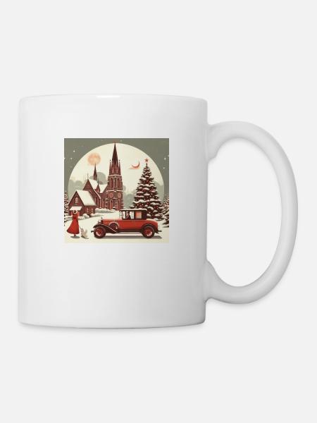 Kirche im Winter - Tasse - Weiß