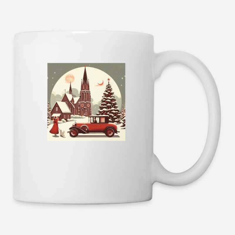 Kirche im Winter - Tasse - Weiß