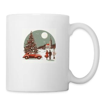 Church with fir tree in winter - Mug - white - Right