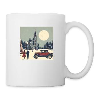 Church in the forest in winter - Mug - white - Right