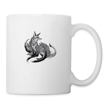 Renard, Mandala, Dessin, Complexe, Nature, Nature sauvage - Mug blanc - blanc - Droite
