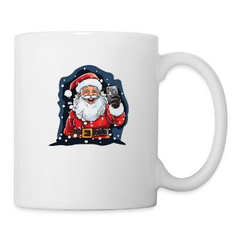 Santa Christmas lustiges Xmas Selfie - Tasse - Weiß - Rechts