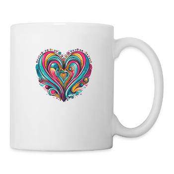 Colorful Retro Pop Heart - Mug - white - Right