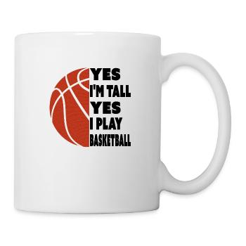 Ja, ich spiele Basketball Lustig Retro Vintage - Tasse - Weiß - Rechts