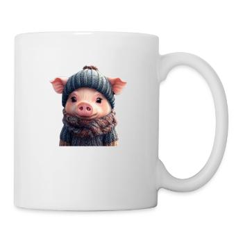 Niedliches Schweinchen - Tasse - Weiß - Rechts