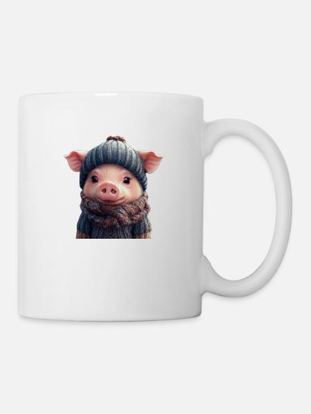 Niedliches Schweinchen - Tasse - Weiß