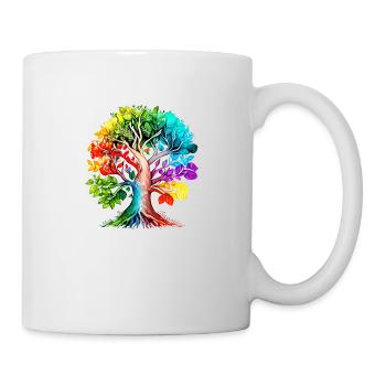 Lebensbaum Meditation Keltischer Baum des Lebens - Tasse - Weiß - Rechts