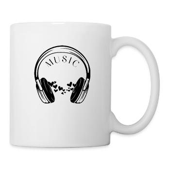 Casque audio. J'aime la musique. - Mug blanc - blanc - Droite