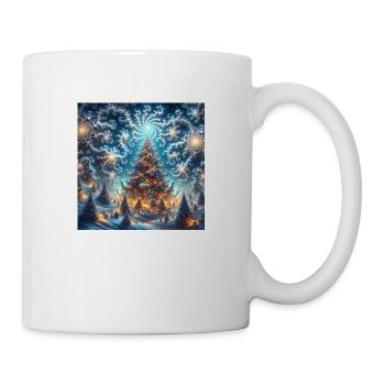 Fraktalpicture of a snowy X-Mas - Tasse - Weiß - Rechts