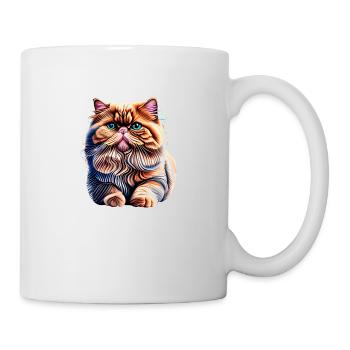 Chat persan, matou de chat, chat, chat domestique, propriétaire de chat - Mug blanc - blanc - Droite