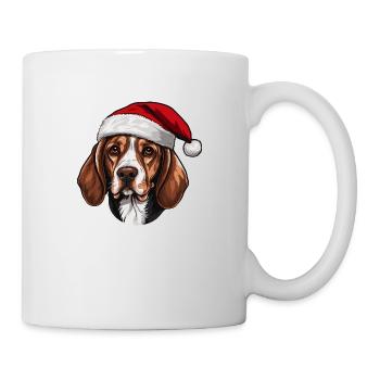 Beagle Dog Head Christmas Christmas - Mug - white - Right