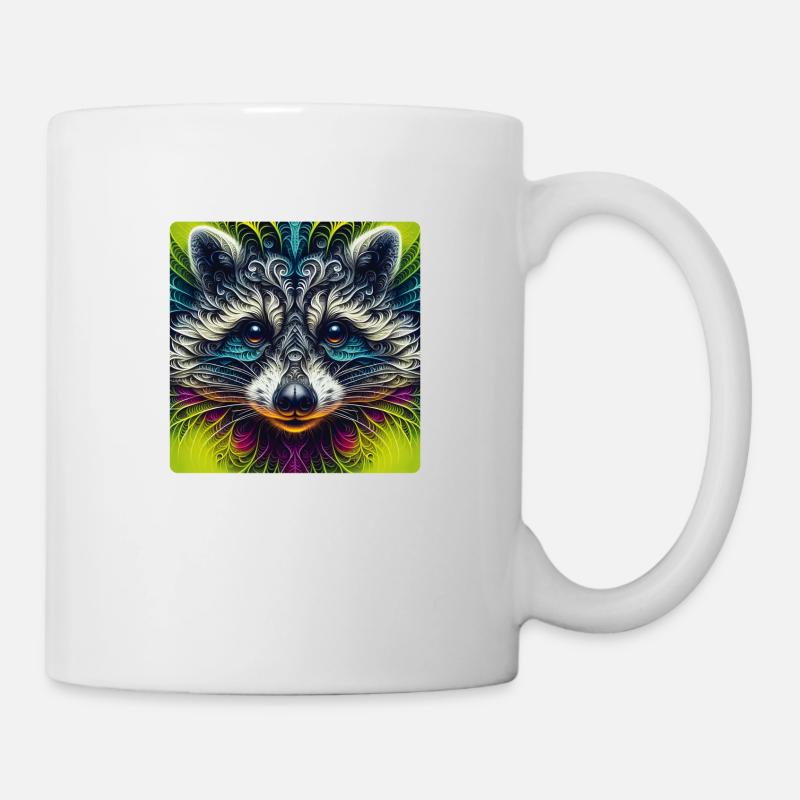 Racoon Fractal Art - Mug - white