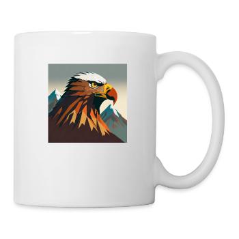 Eagle's head with mountain - Mug - white - Right