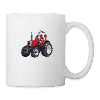 Nikolaus fährt auf rotem Traktor - Tasse - Weiß - Rechts