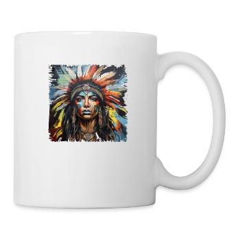 Femme Indienne Tête Indienne Chef Indien Épouse - Mug blanc - blanc - Droite