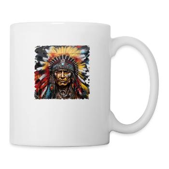 Conception de chef amérindien Bonbons à la tête amérindienne - Mug blanc - blanc - Droite