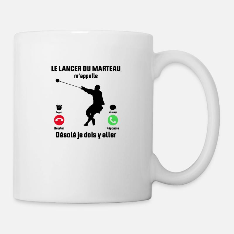 Le Lancer du Marteau M'appelle Je dois y aller - Mug blanc - blanc