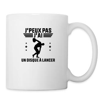 J'peux pas j'ai un Disque à Lancer - Mug blanc - blanc - Droite