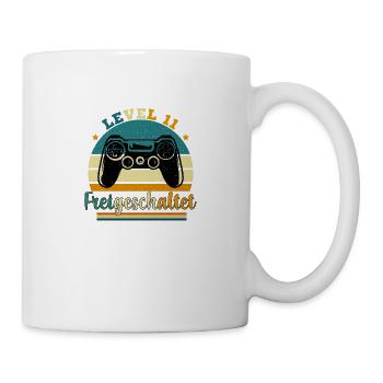 Level 11 Freigeschaltete Geschenkidee 11 Jahre - Tasse - Weiß - Rechts