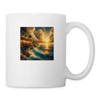 A café in the sunset at the edge of the world - Mug - white - Right