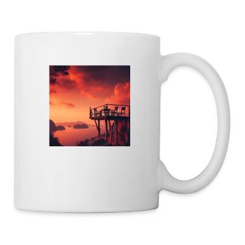 A café in the sunset at the edge of the world - Mug - white - Right
