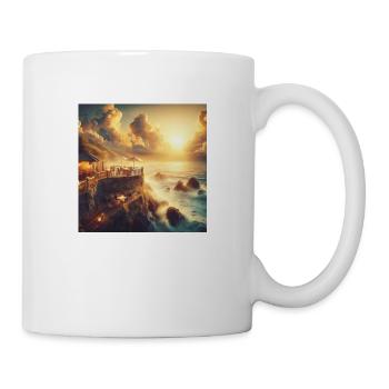 A café in the sunset at the edge of the world - Mug - white - Right