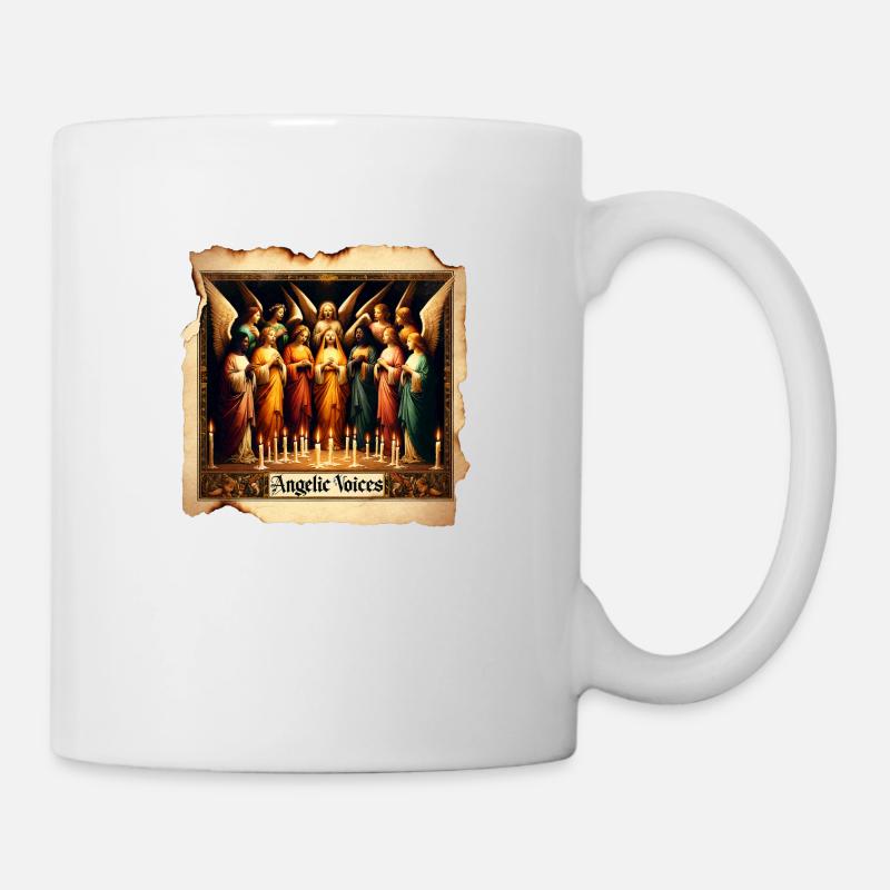 Engelchor im Kerzenschein - Tasse - Weiß